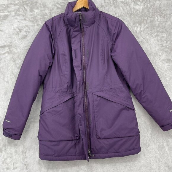 Eddie Bauer Weatheredge Down Fill Parka Coat Jacket Purple No Hood - Picture 4 of 13